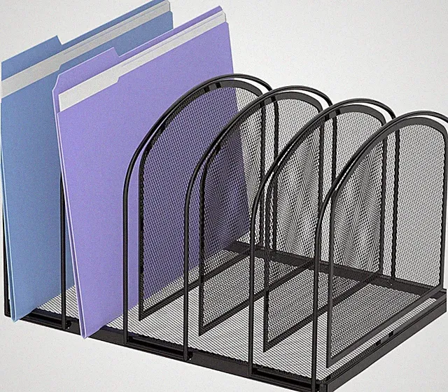 File Organizer for Desk, 5-Section Mesh Desk Organizer, Vertical File