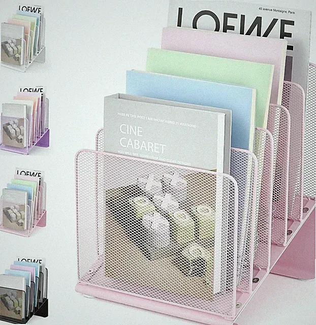 File Organizer for Desk, Desk Organizer with 5-Section Vertical File Rack, File