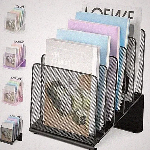 File Organizer for Desk, File Folder Organizer with 5-Section Vertical Black