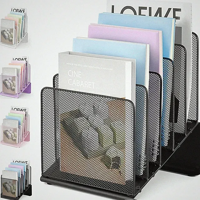 File Organizer for Desk, File Folder Organizer with 5Section Vertical Rack, S...