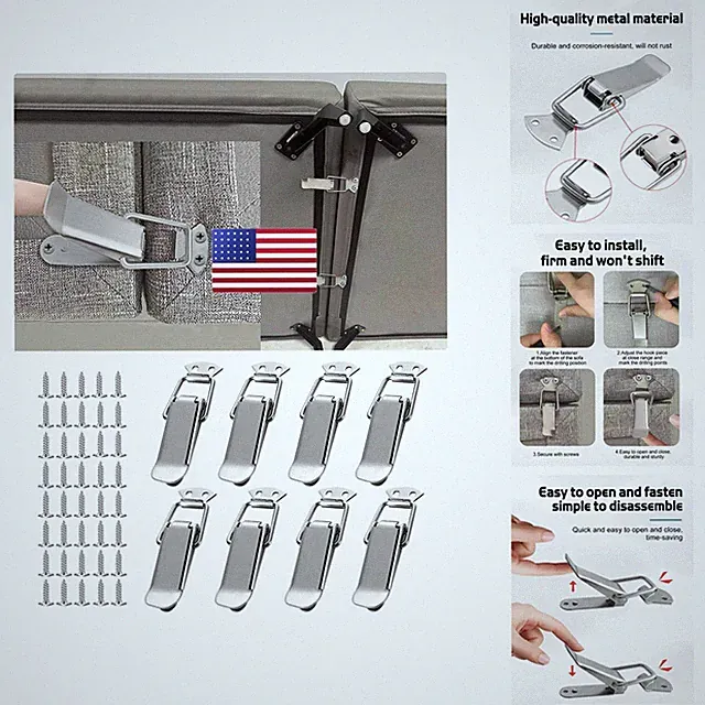 Fizzest Sofa Connectors 1 Box of 8 Pieces Sectional Couch Clamps Brackets