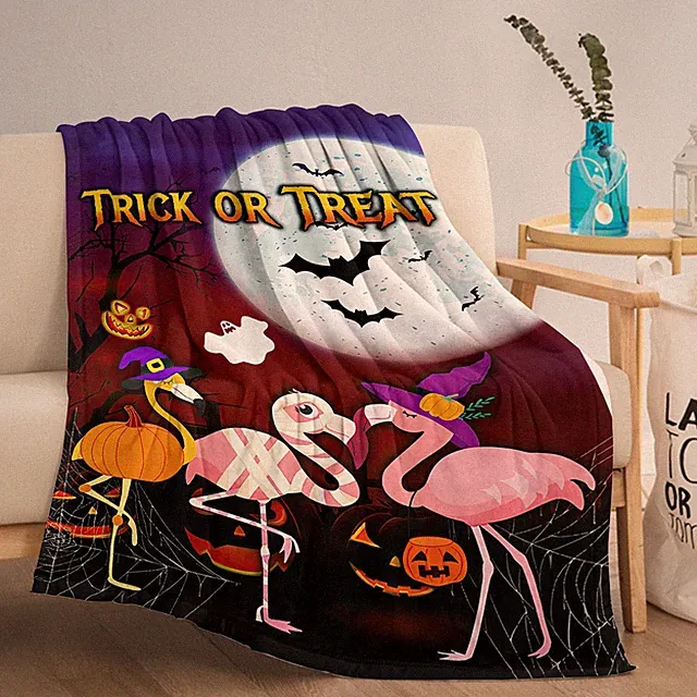Flamingo Throw Blanket Animal Print Blanket Soft Cozy Blanket for Sofa Bed Gift
