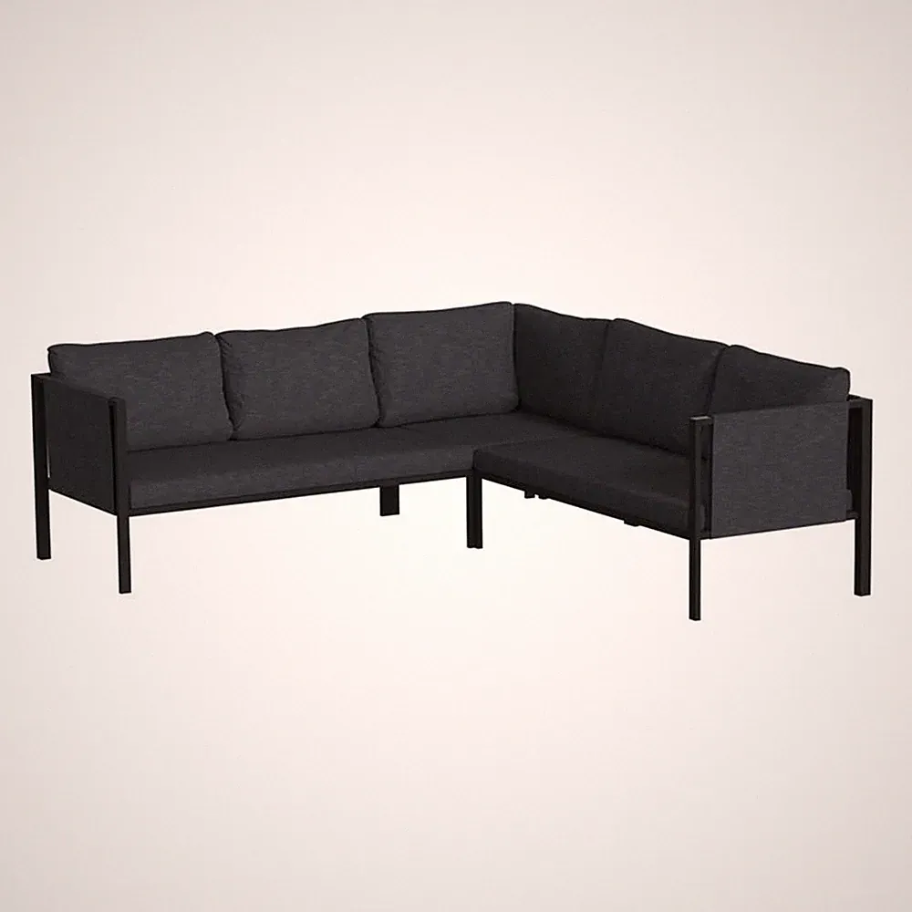 Flash Furniture Fabric Sectional with Cushions & Storage Pockets in Charcoal