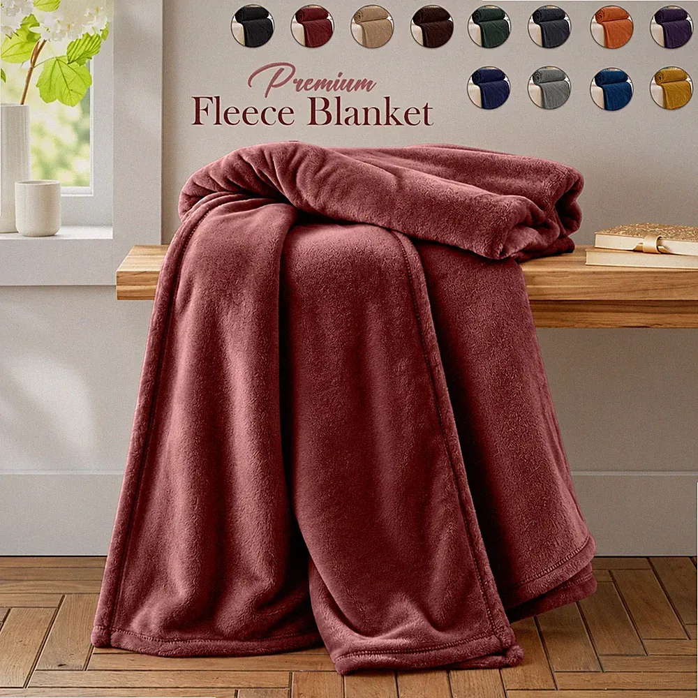 Fleece Blanket Soft Minimalist Blanket Warm Coverlet Throw Sofa Bed Queen King