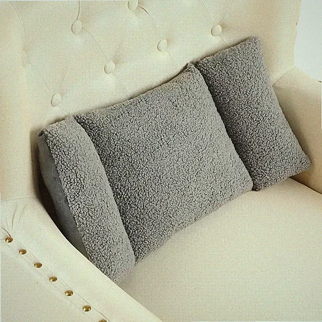 Fleece Lumbar Support Pillow 3 Section Back Pillow Office Chair for Back Support