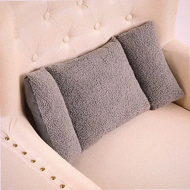 Fleece Lumbar Support Pillow 3 Section Back Pillow Office Chair for Back Support