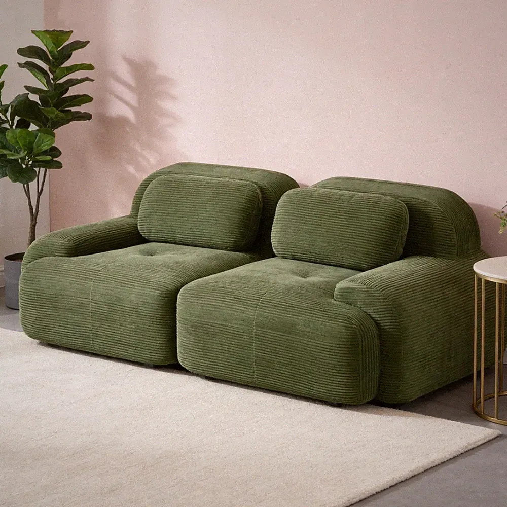 Flexible Green 82 inch Skin-Friendly Fabric Sofa High-Quality Sectional Couch