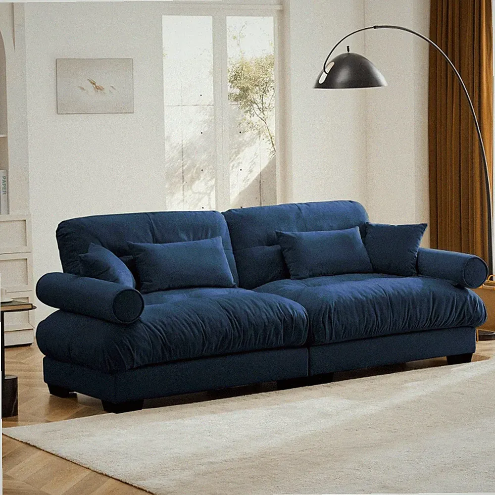 Flexible Modular Sectional Sofa Set Blue Large Sectional Sofa for Living Room