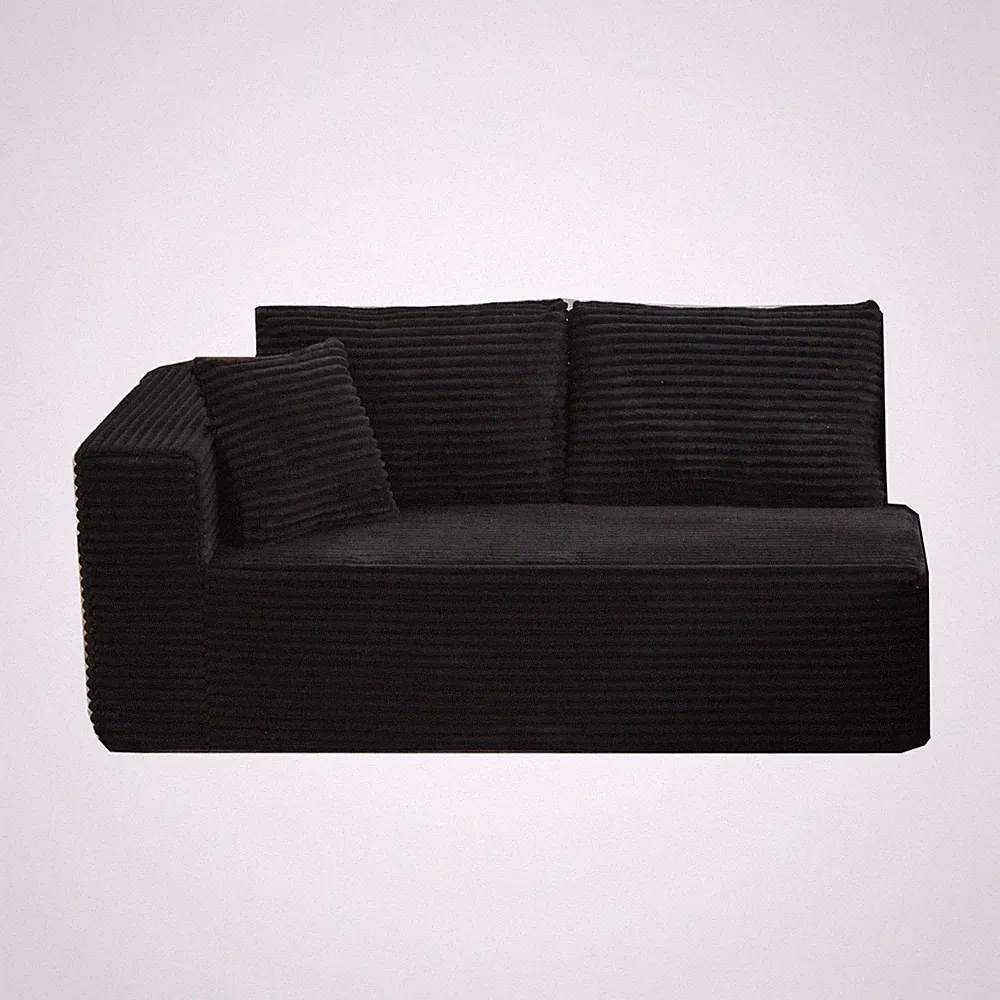 Flexible Sectional Sofa Set - Black for Living Room, Bedrooms, & Guest Spaces