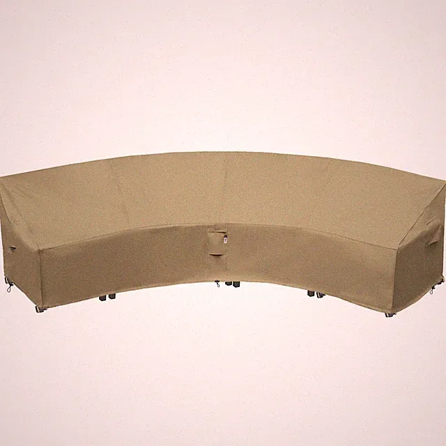 Flexiyard Curved Patio Furniture Cover for Curved-190"(128"), Desert Khaki