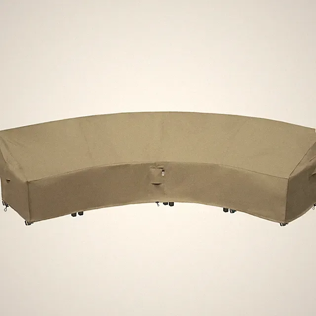 Flexiyard Curved Patio Furniture Cover for Curved-190"(128"), Desert Khaki