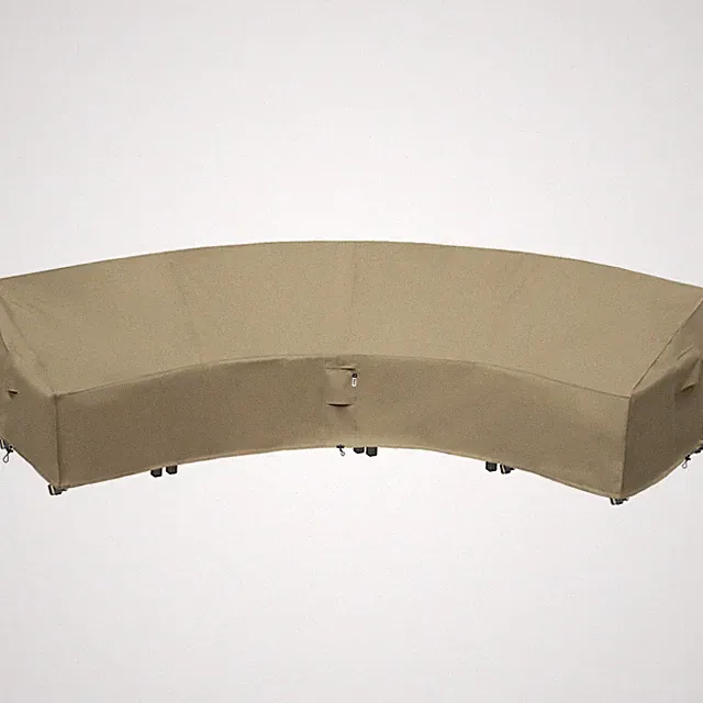 Flexiyard Curved Patio Furniture Cover for Curved-190"(128"), Desert Khaki