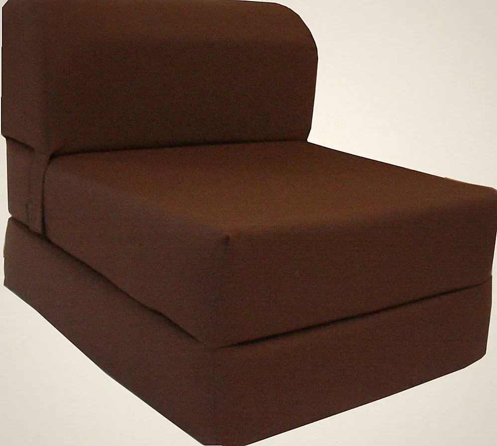 Flip Chair Folding Foam Beds, Foldable Guest Sofa Bed, Couch 6x24x70, Brown
