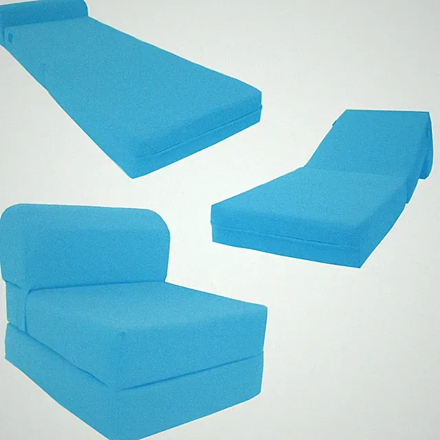 Flip Chair Folding Foam Beds, Foldable Guest Sofa Bed, Couch 6x24x70, Turquoise