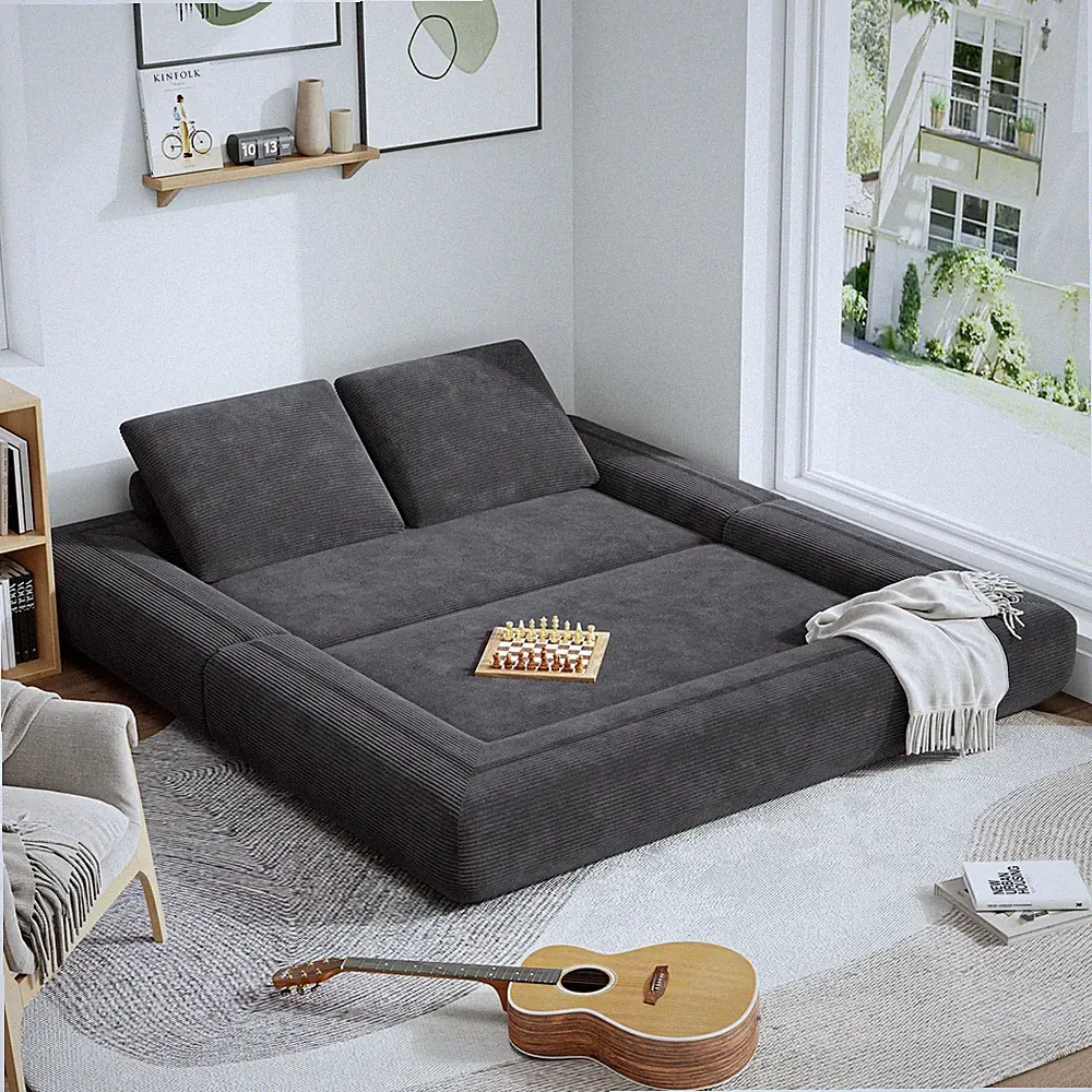 FlipNest Convertible Sleeper Sofa Bed Floor Sofa 3-in-1
