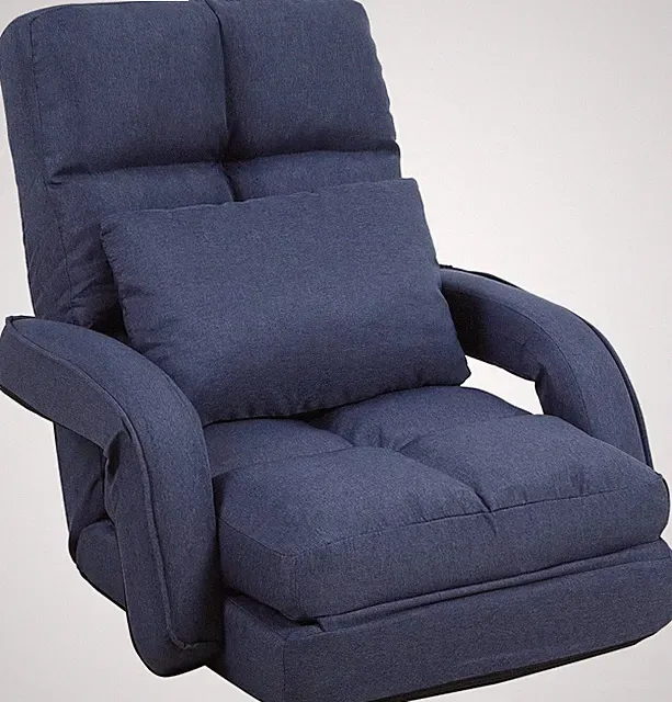 FLOGUOR Indoor Floor Chair with Armrest and Pillow Folding Chaise Lounge Sofa