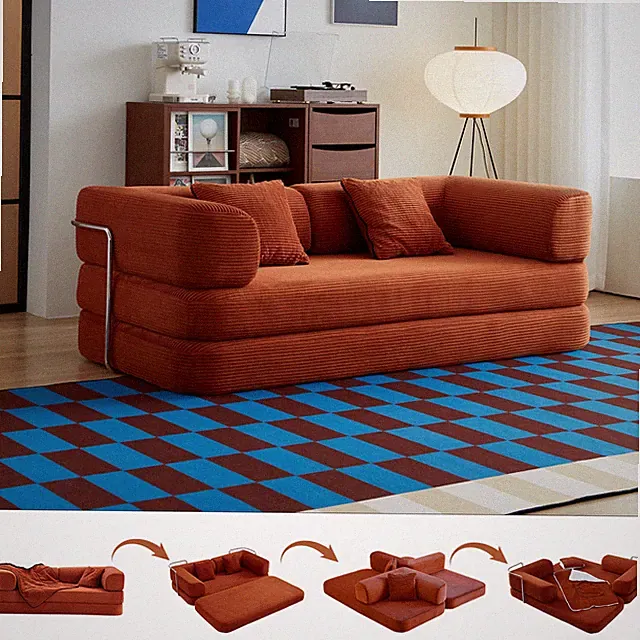 Floor Couch,Compressed Sofa,Convertible Floor Sofa Bed with Convertible Blanket