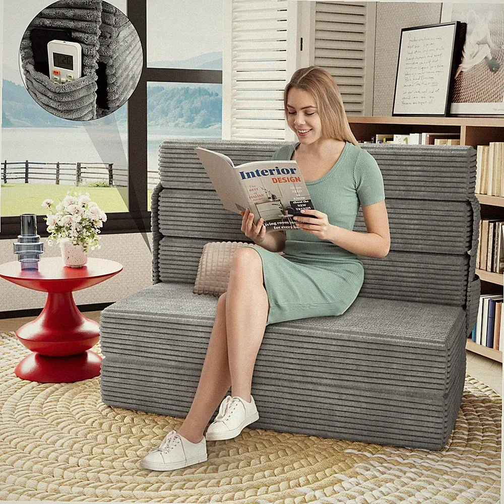 Floor Mattress Sofa Bed - 6 Inch Memory Foam Guest Bed for Small Spaces, 5-Fo...