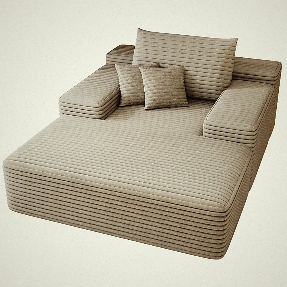 Fluffy Faux Fur Chaise Lounge Chair - Oversized Cloud Sofa Bed for Living Room