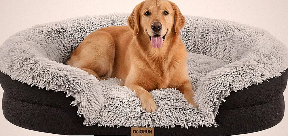 Fluffy Orthopedic Dog Bed for Large & Extra Large Dogs, Calming Plush Sofa Be...