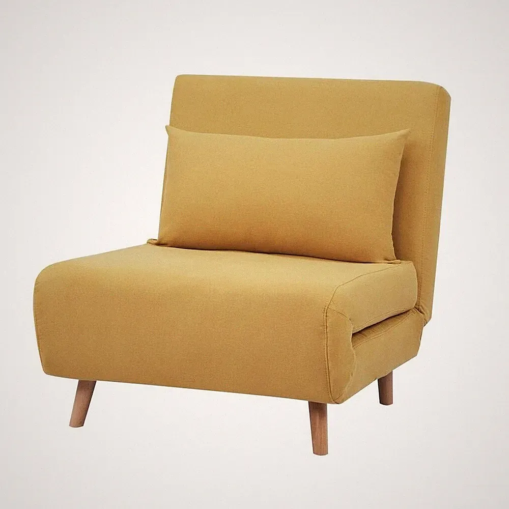 Fold Convertible Polyester Sofa Bed Chair with Removable Pillow and Legs - GIA