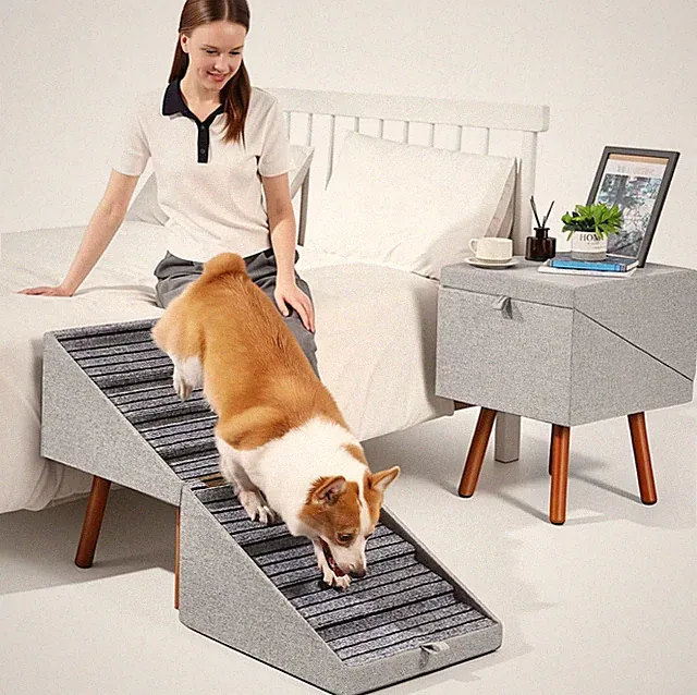 Foldable 2-in-1 Pet Stairs & Ramp for Small Dogs - Non-Slip Wooden Design