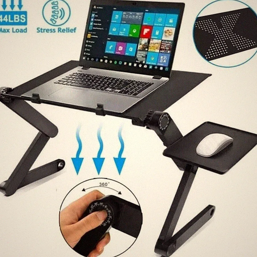 Foldable 360° Adjustable Laptop Table Stand Lap Sofa Bed Tray PC Notebook Desk