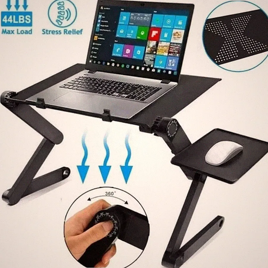 Foldable 360° Adjustable Laptop Table Stand Lap Sofa Bed Tray PC Notebook Desk