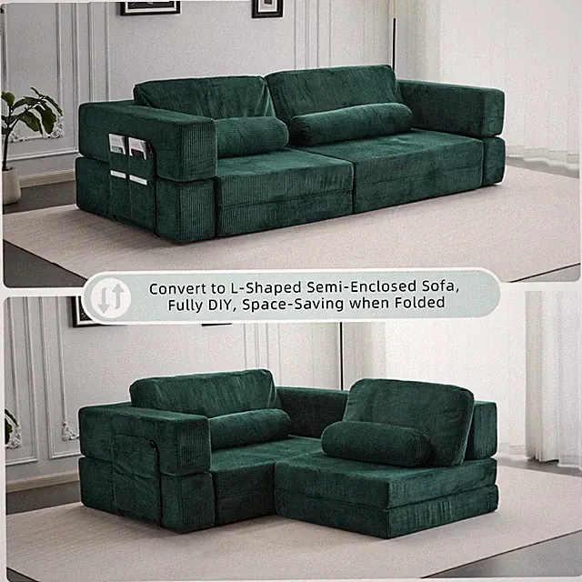 Foldable Castle Sofa Modular PlayCouch for Living Room & Bedroom Instant Expans