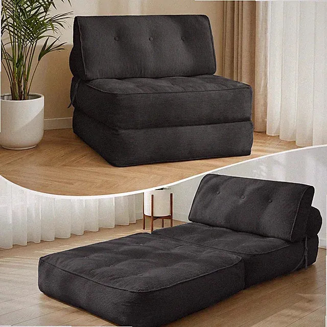 Foldable Compact SofaBed,Portable Chaise Lounge with Headrest and Lumbar Cushion