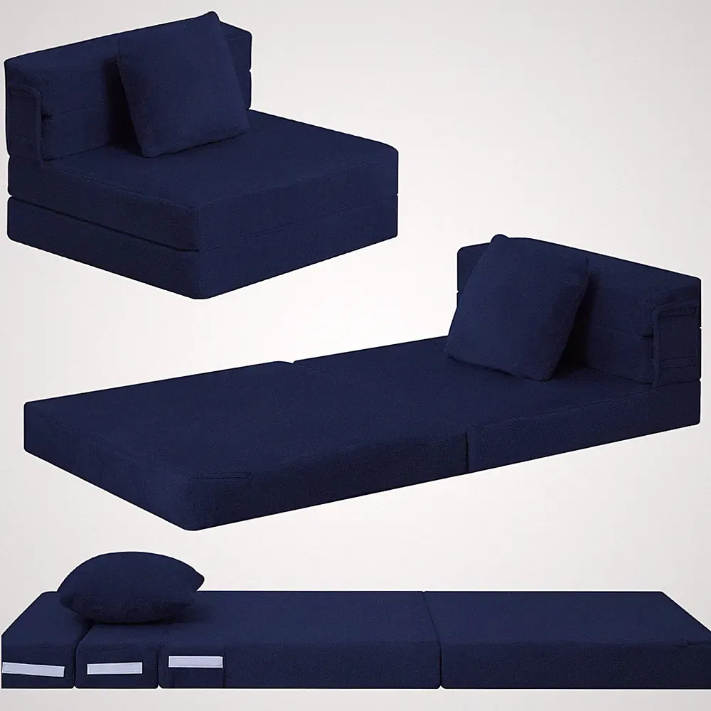 Foldable Futon Chair Bed for , Sofa Mattress, Convertible Foam Floor Couch, T...