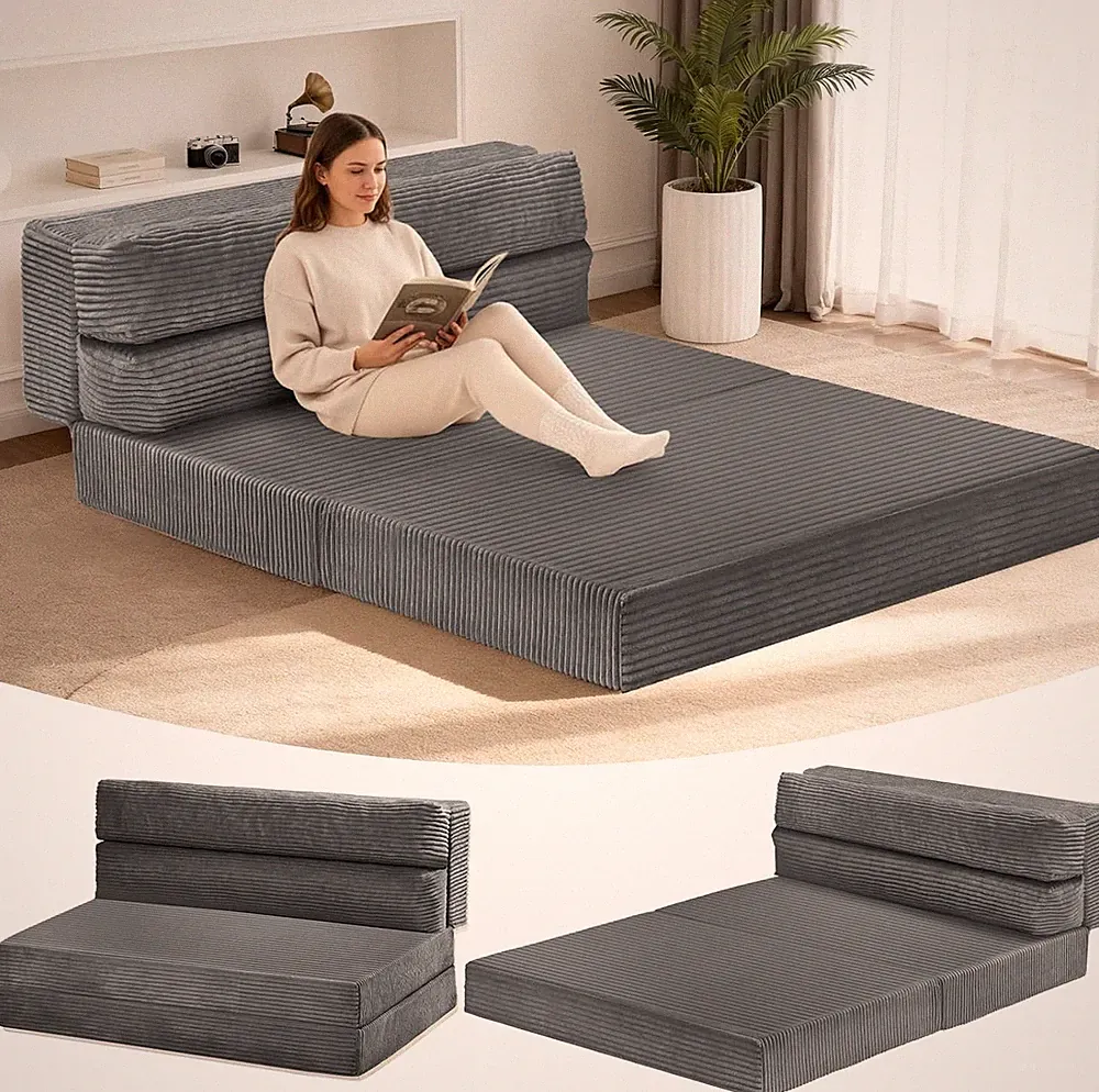 Foldable Mattress Full 54" Folding Sofa Bed 3-in-1 Convertible Sofa Bed Floor