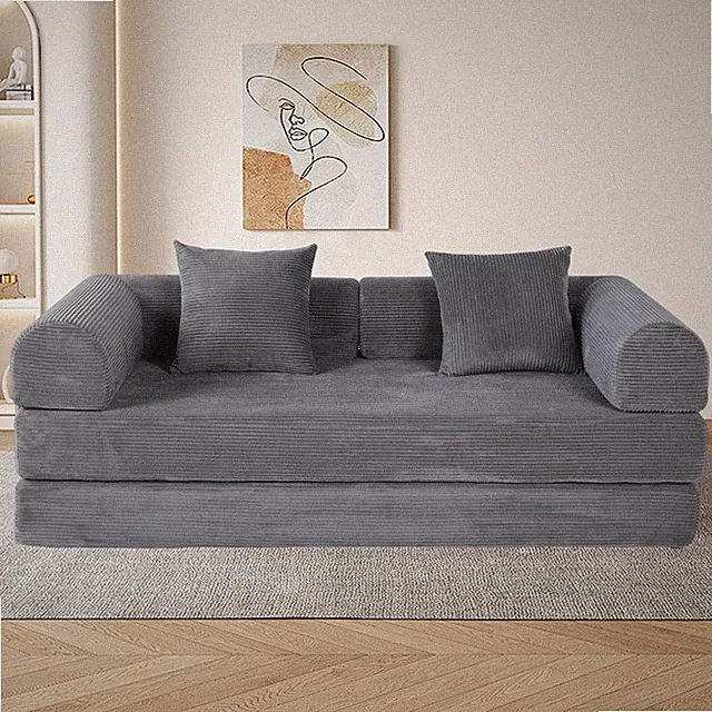 Foldable Sofa Bed 75", 3-Seater Sleeper w/ Memory Foam for Apartment
