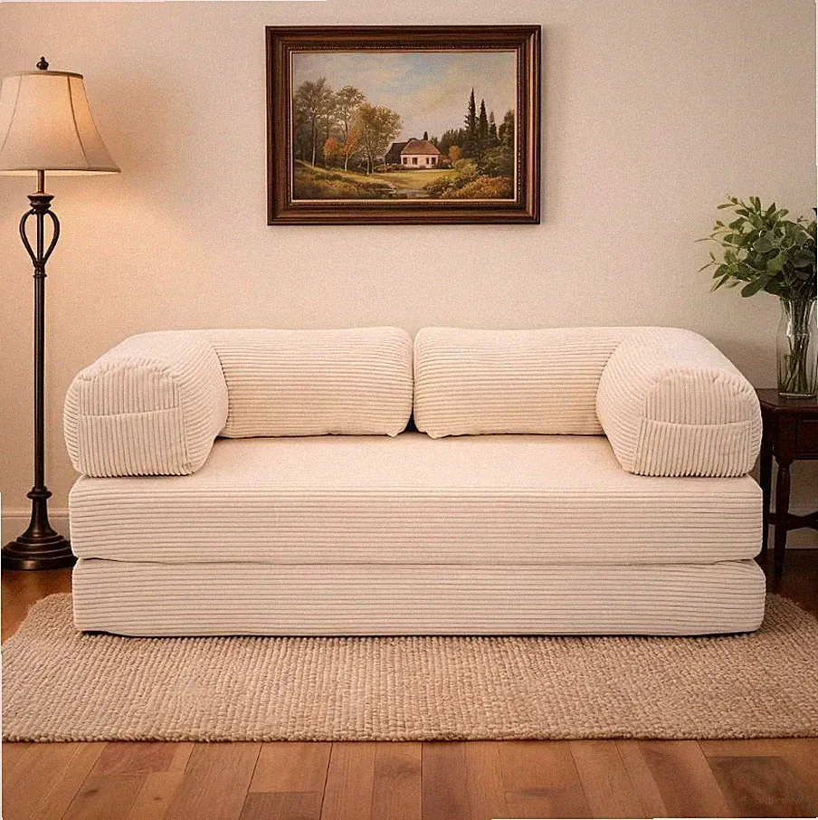 Foldable Sofa Bed Floor Couch 4-in1 Convertible Double Layer Boneless Floor Loun