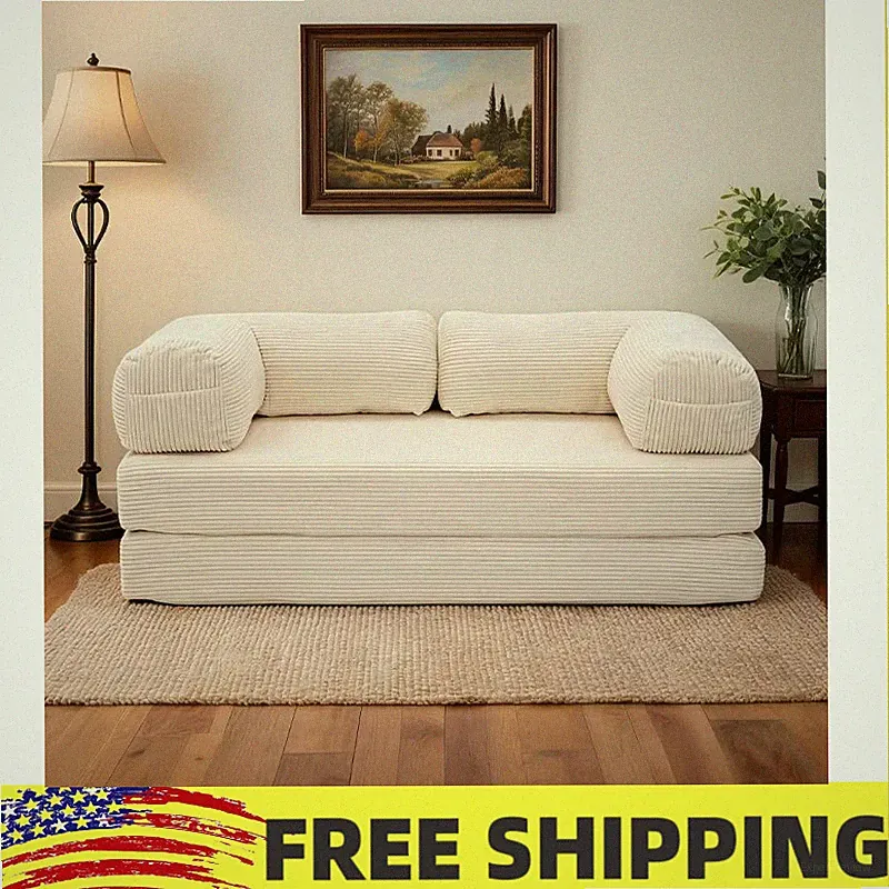 Foldable Sofa Bed Floor Couch 4-in1 Convertible Double Layer Boneless Floor Loun