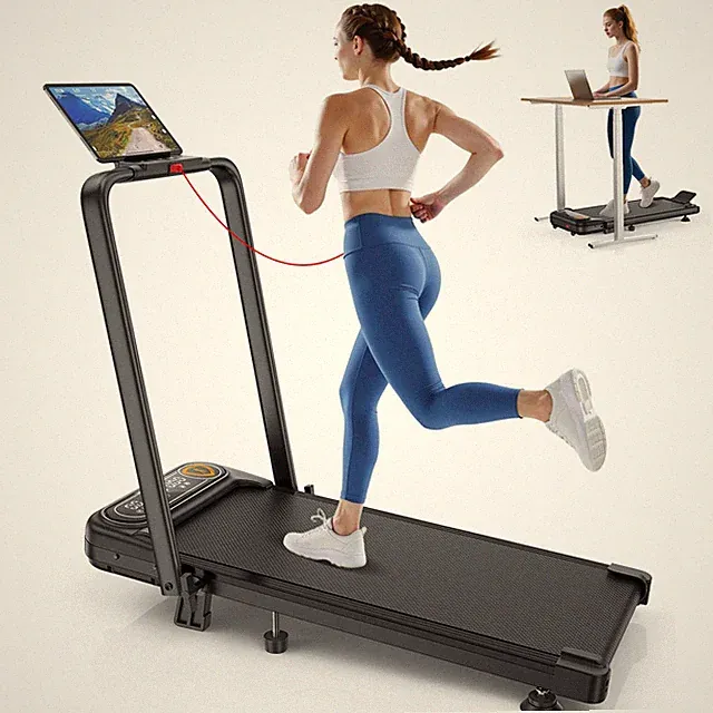 Foldable Treadmill with 10% Incline, Upgrade 3.5HP Noise APP & Remote Control