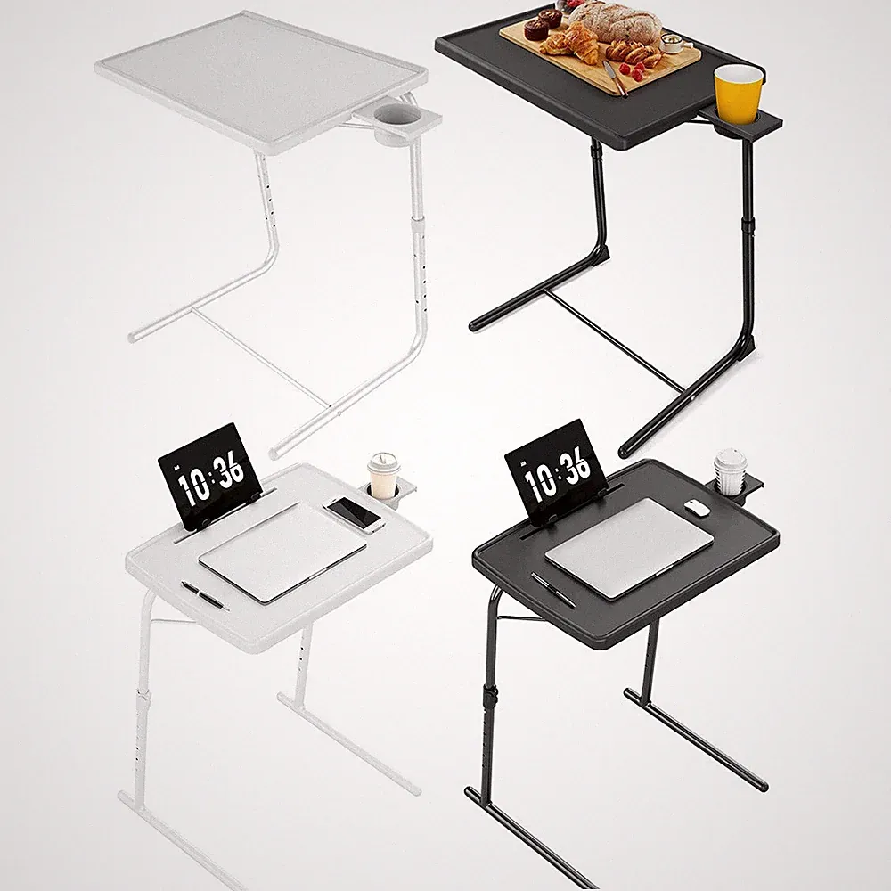 Foldable TV Dinner Tray on Bed & Sofa with Adjustable 6 Height & 3 Tilt Angle