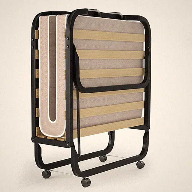Folding Bed w/Memory Foam Mattress Rollaway Metal Bed Sleeper Made in Italy