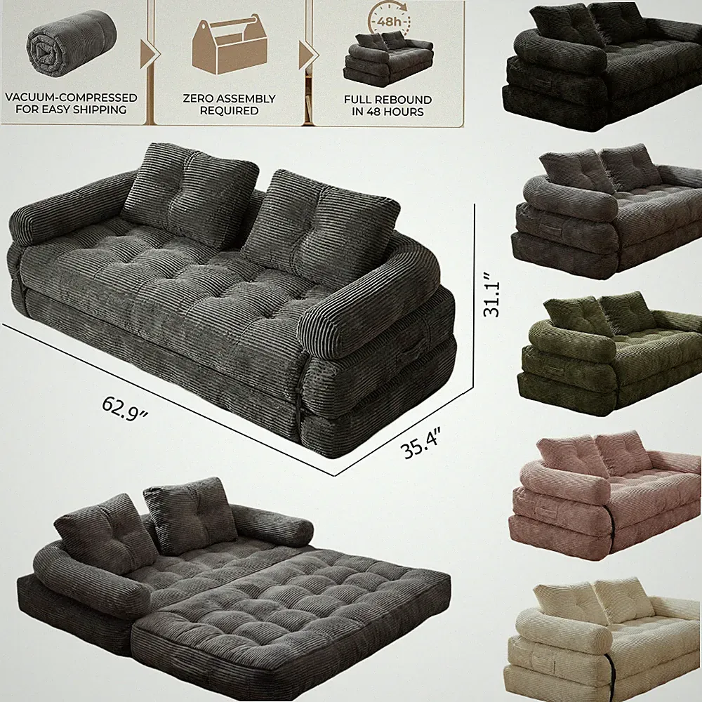 Folding Couch Sofa Bed,Convertible Floor Sofa Loveseat Compressed Boneless Sofa