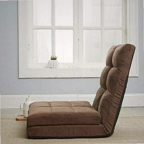 Folding Down Chair Lounger Convertible Sleeper Bed Sofa Couch +Pillow 5 Position