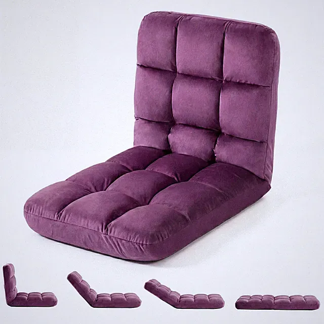Folding Floor Chair with Back Support with 5 Adjustable Position Gaming Sofa Bed