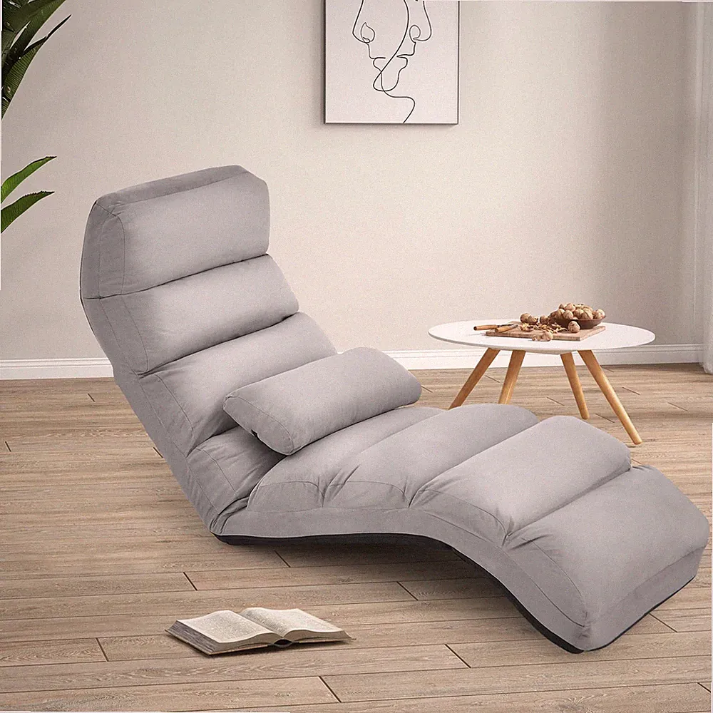 Folding Floor Lazy Sofa, Chaise Lounge Sofa with 5-Position Adjustable Backrest
