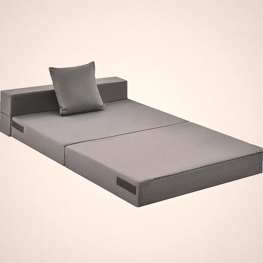 Folding Mattress w/ Pillow 6 Inch Tri-fold Sofa Bed w/ High-Density Foam