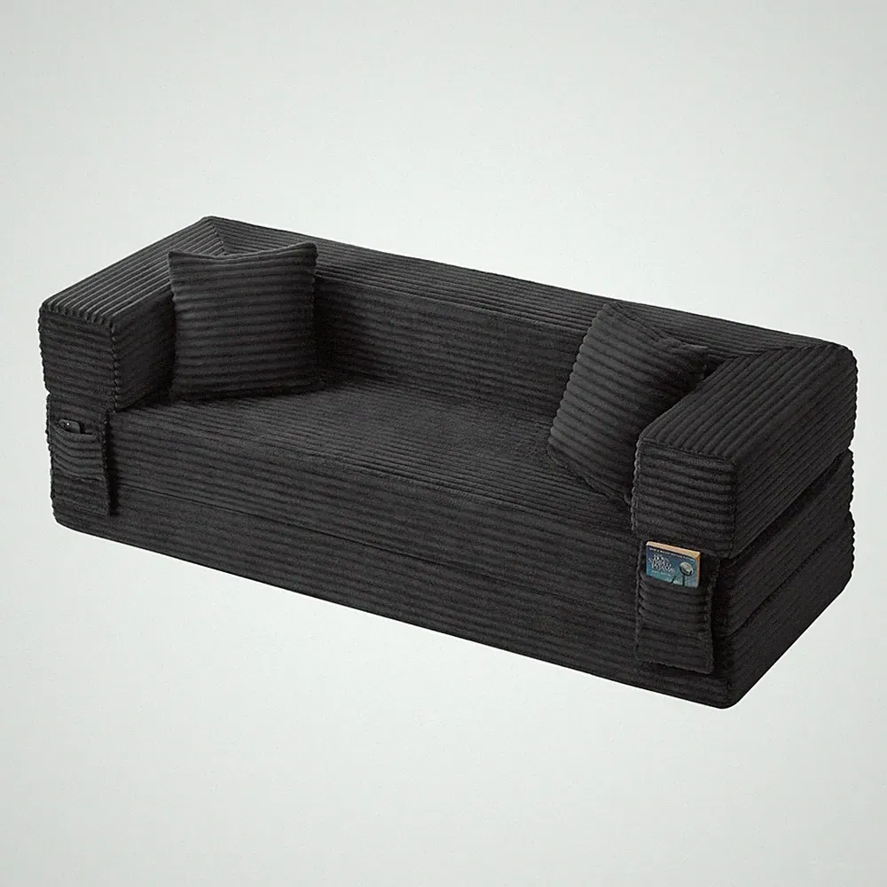 Folding Modular Sofa Compressed Foam 2 Seater Bed Unique Square Design for