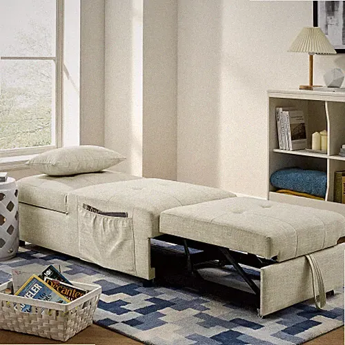 Folding Ottoman Sleeper Bed 4 in 1 Multi-Function Sofa Bed Chaise Lounge Chairs