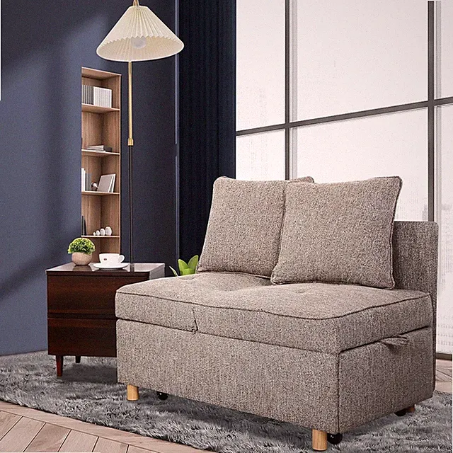 Folding Ottoman Sofa Bed Chair 4-in-1 Sleeper Sofa 5 Levels Adjustable Backrest