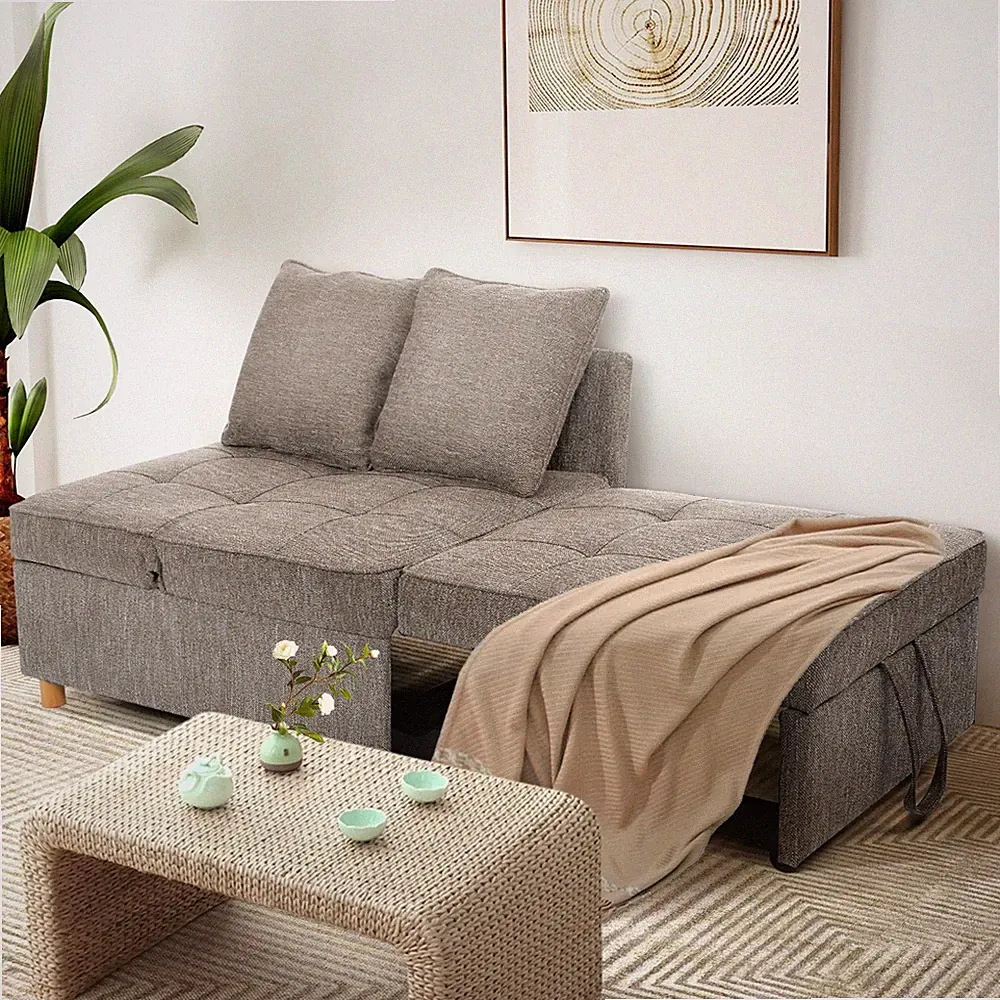 Folding Ottoman Sofa Bed Chair~4-in-1 Sleeper Sofa Adjustable Backrest Love Seat