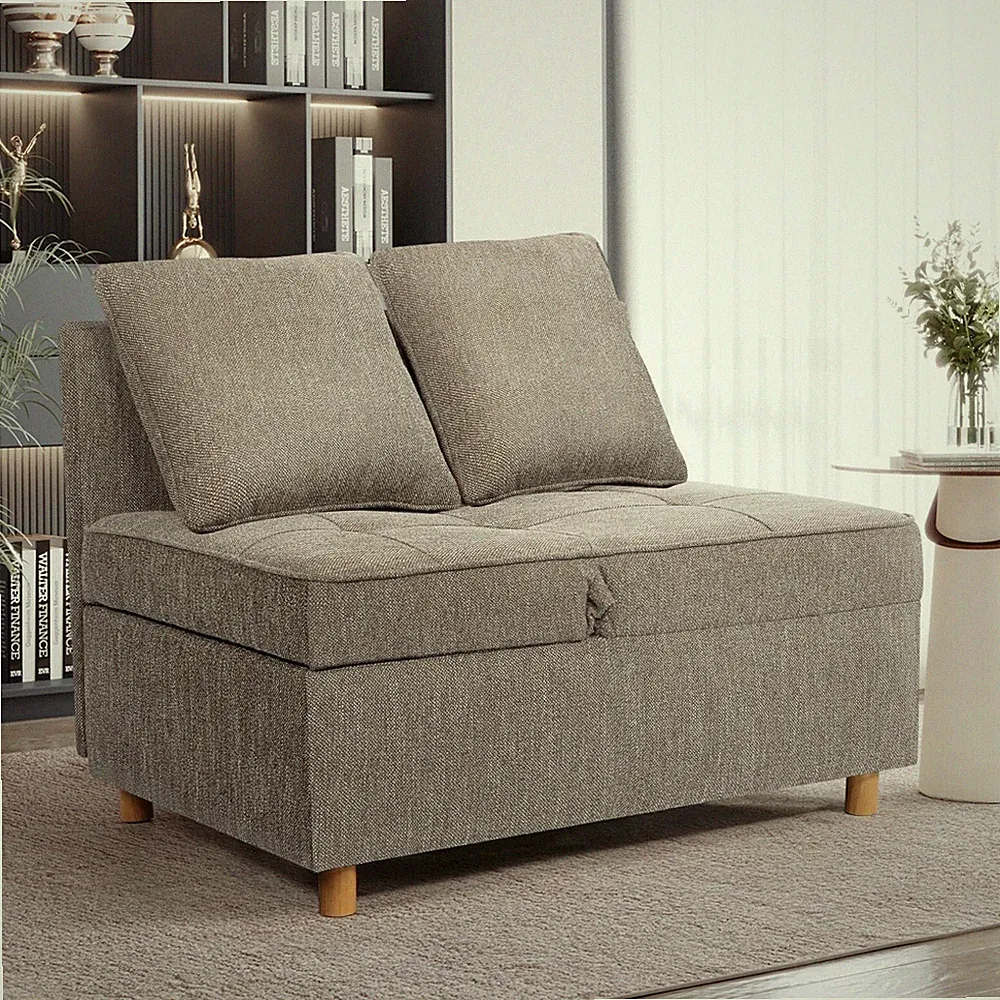 Folding Ottoman Sofa Bed Chair 4 in1 Sleeper Sofa Adjustable Backrest 2 Pillows