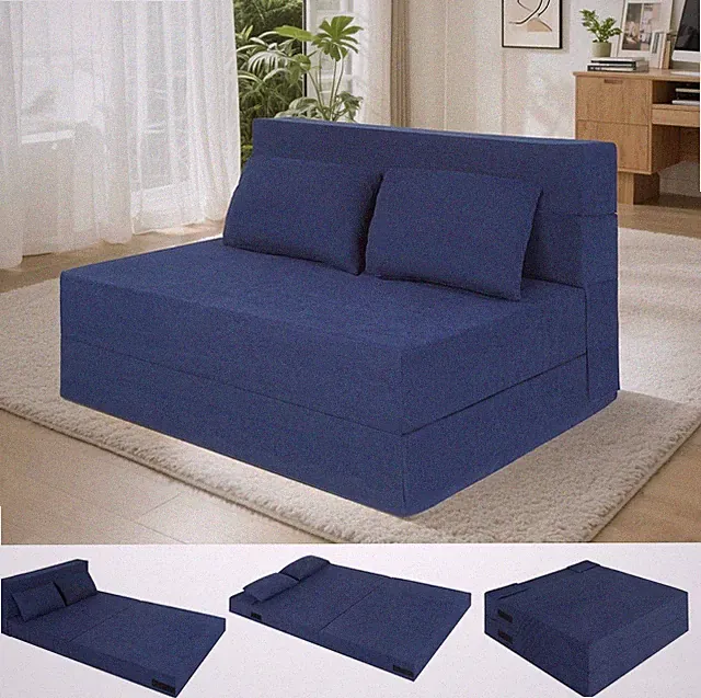 Folding Sofa Bed 4 in 1 Convertible Sleeper Sofa Bed Chair W/ Pillow Twin Memory