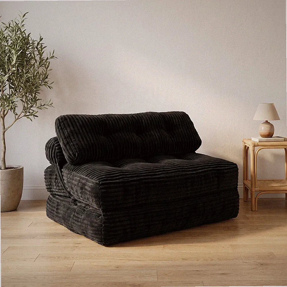 Folding Sofa Bed Chair with Pillow, 2-in-1 Convertible Floor Lounge